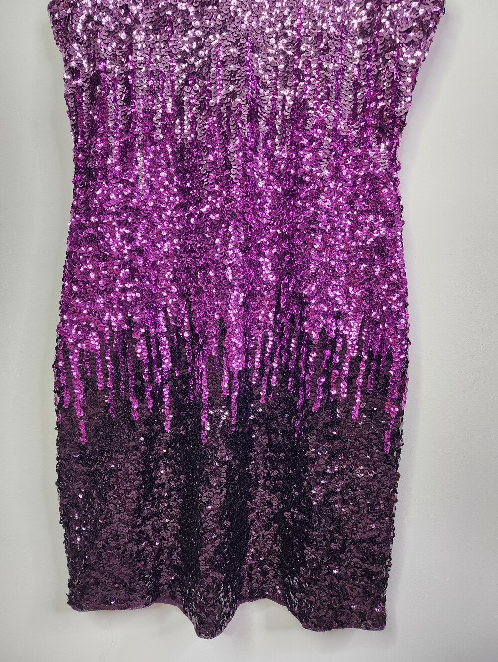 V Neck Sequin Glitter Bodycon Stretchy Mini Party Dress, Large - Picture 4 of 8